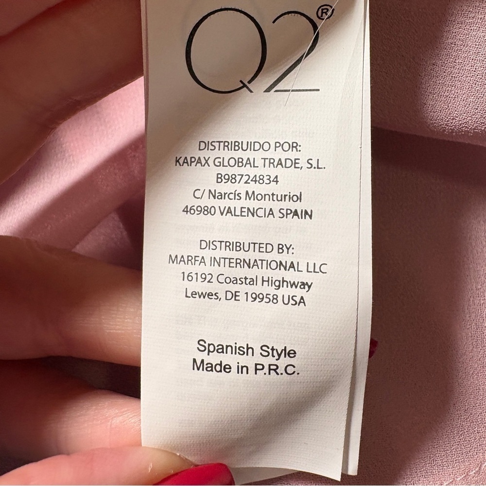 NWT Q2 Light Pink Midi Dress With Puff Sleeves Tie Back Size Small - Picture 5 of 7